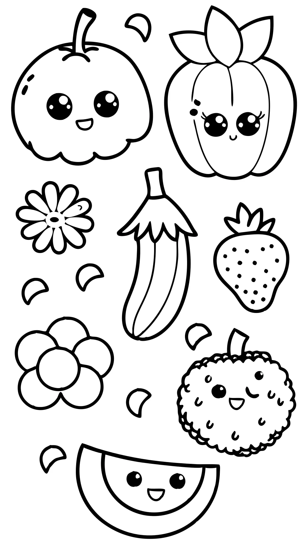 coloriages de légumes de fruits